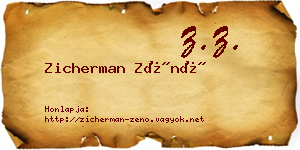 Zicherman Zénó névjegykártya